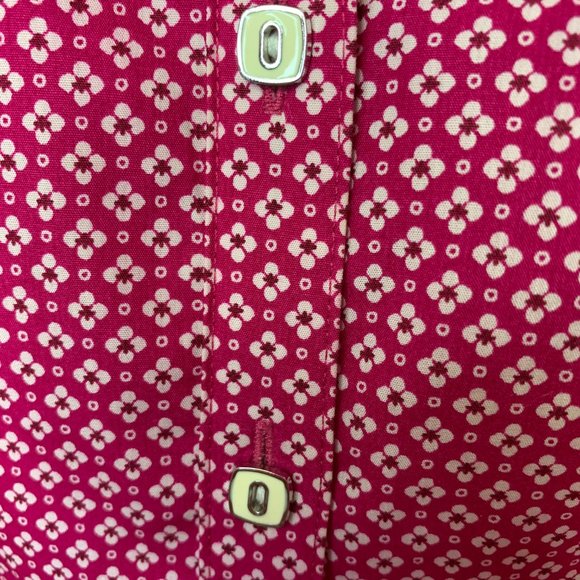Fuchsia Flower Print Shirt. - Picture 4 of 5